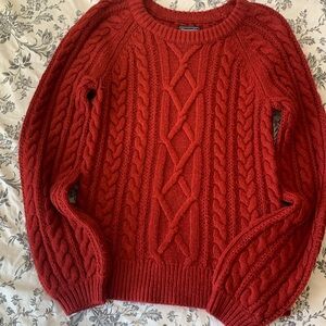 Abercrombie Red Cable Knit Sweater